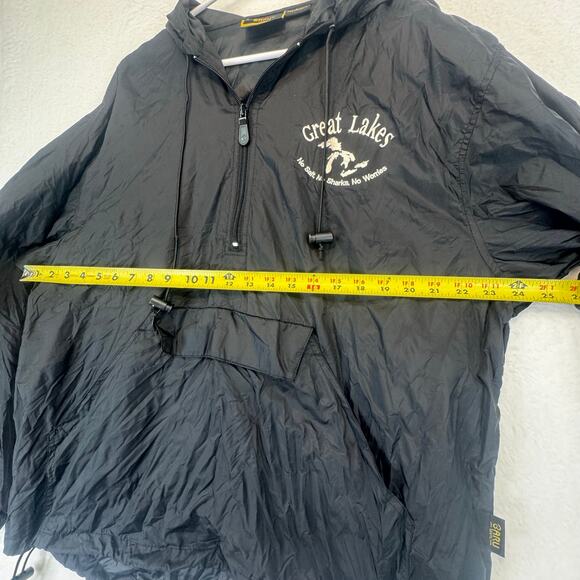 Baru Sports Great Lakes Pullover Hoodie Windbreaker Sz L Half Zip Kangaroo Pouch - Picture 5 of 11